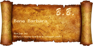 Bene Barbara névjegykártya